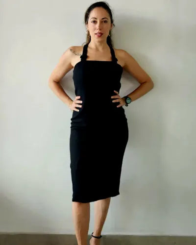 Vestido Midi Alfazema BH Preto - Tam M - Festa/Social