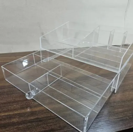 Organizador 10 divisórias de acrílico transparente 31/21/15 cm grande 