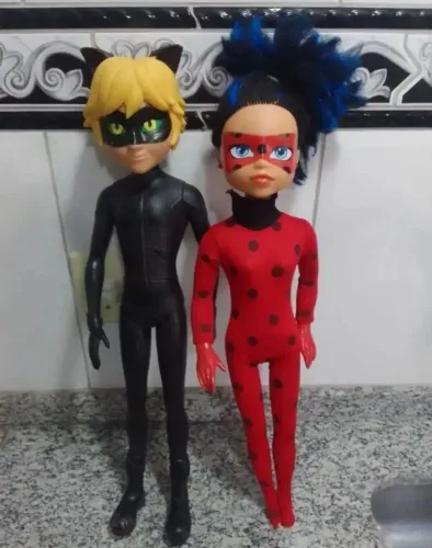 2 Bonecas Tema Miraculous LadyBug 55 Cm.