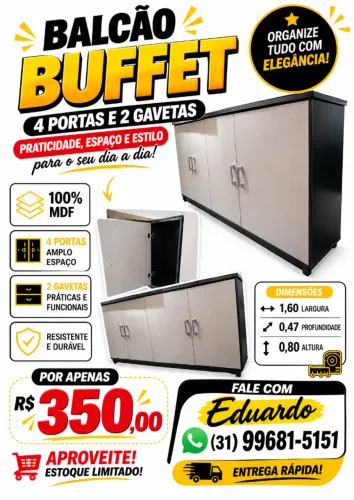 BUFFET ÓTIMO E CONSERVADO