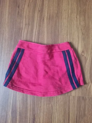 Short Saia Infantil vermelho duas listras