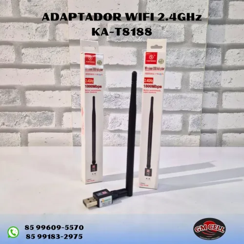 Adaptador wifi 2.4GHz com antena kapbom