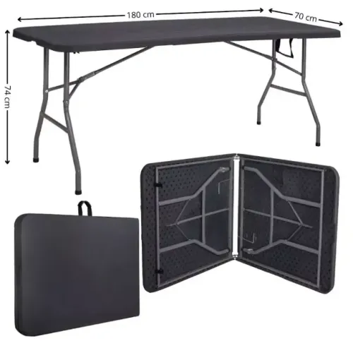 Mesa Dobrável Alumínio 180cm 90cm ou 60cm Maleta Acampamento Churrasco Leve E Reforçada Co