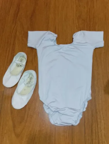 Collant Branco ballet + sapatilha em courino