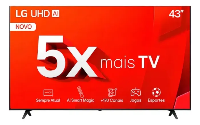 Smart Tv De 43 LG Tu801c 43tu801c0sa Com Tela Led 4k - Preto