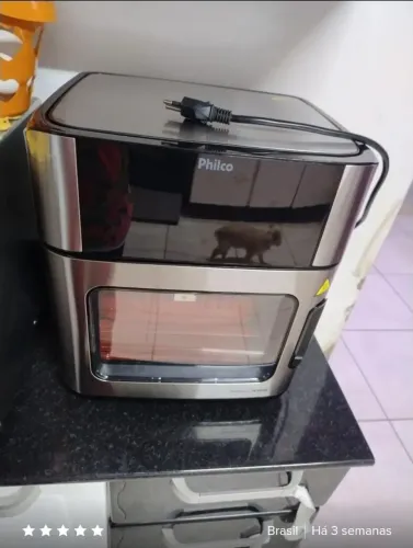 Fritadeira air fryer philco PAF16A 4 em 1 painel<br>digital 161 preta