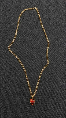 Corrente de ouro 18k e Pigente flamengo 18k