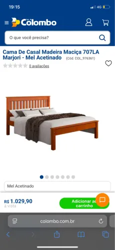 Cama de madeira maciça com colchão