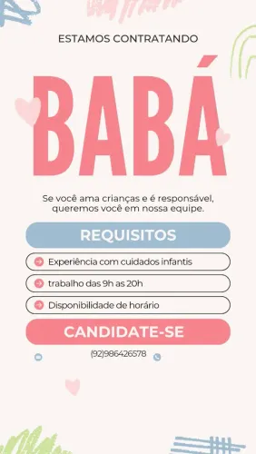 Vaga para babá 