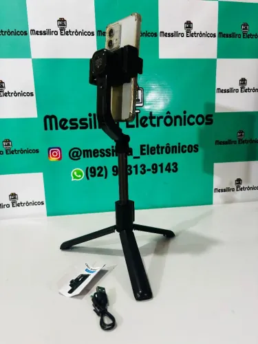 Guimbal estabilizador e tripé bluetooth recarregável