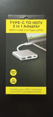 Hub 3 em 1- USB-C USB HDMI
