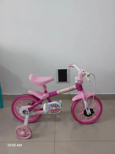 Bicicleta Infantil Menina aro 12 Nathor 2-4anos Flower rosa