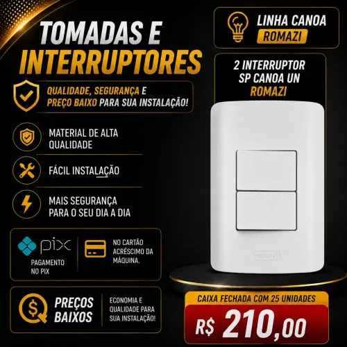 2 interruptor ( cx com 25 unidades)