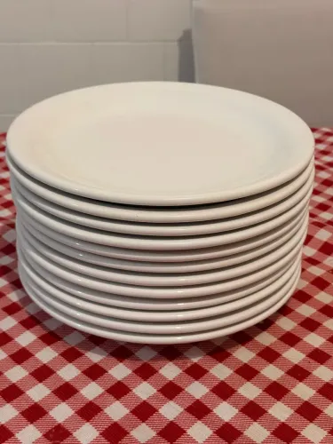 Conjunto de Pratos Rasos Oxford - Porcelana Branca | 12 Unidades