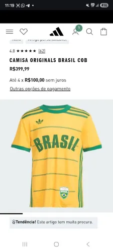 Camisa do Brasil Adidas Original 