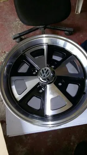 Roda aro 15 Fusca Porsche 914 Preta Diamantada scorro modelo R84 jogo novo