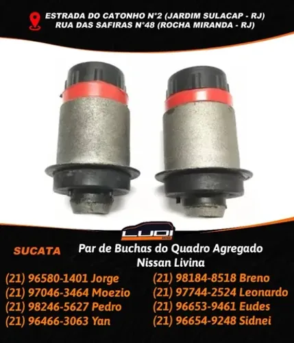 Par de Buchas do Quadro Agregado do Motor Nissan Livina