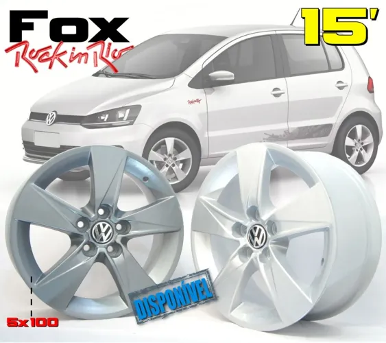 Roda aro 15 Volkswagen Fox Rock in Rio Grafite 5x100 jogo