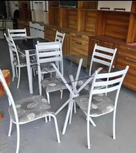 Mesa 4 cadeiras quadrada 75x75 vidro - ENTREGA HOJE MESMO - LIGUE AGORA 