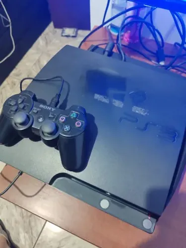 Ps3 Playstation 3 Slim + Cabos + 2 Controles + 2 Jogos