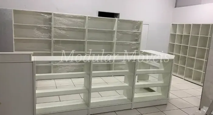 Prateleira Colmeia Balcões Expositores Kit Completo Loja Comércio