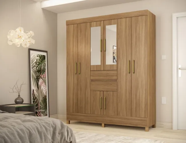 ROUPEIRO CASAL COM ESPELHO 8 PORTAS