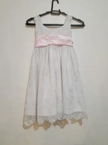 Vestido de renda branco infantil desapego 6 anos 