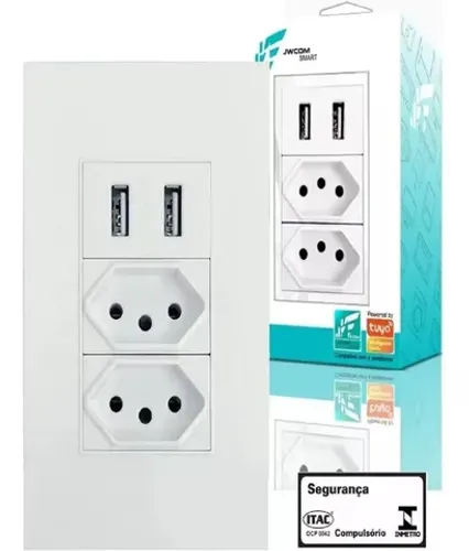 Interruptor / Tomadas Dual 2 Portas USB Bivolt (Escolher no Chat)