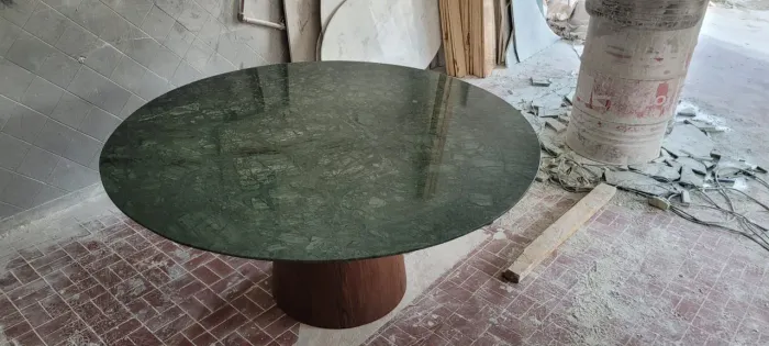 Fabricamos mesa cone + tampo redondo 140cm verde guatemala