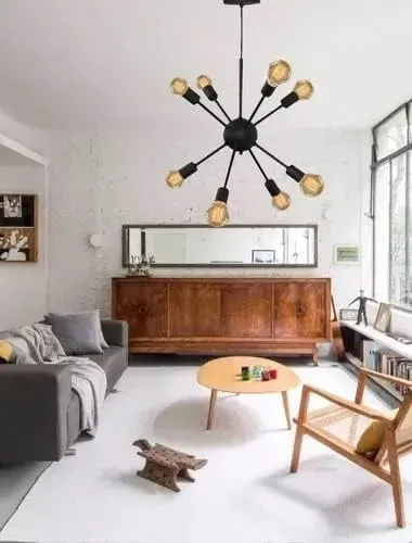 Luminária Lustre Pendente Sputnik Átomo Para 8 Lâmpadas
