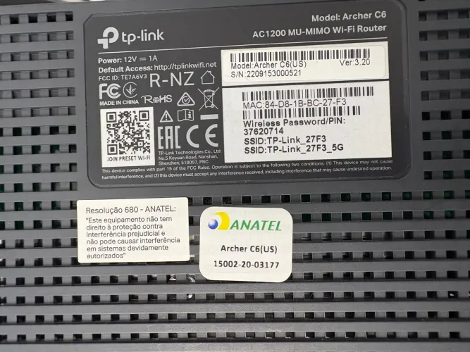 Roteador TP-Link Archer C6 - AC1200 MU-MIMO