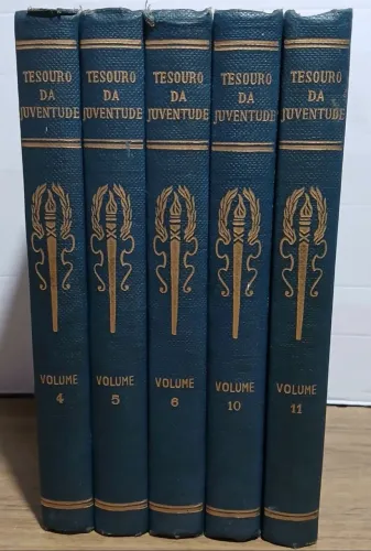 Livros tesouro da juventude volumes 4,5,6,10 e 11 1958
