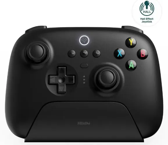 Joystick 8BitDo Ultimate DOCK Hall Effect - Preto (Novos + Garantia)