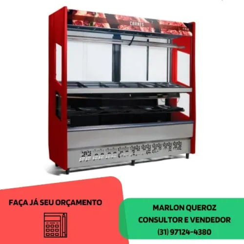 Balcão de Açougue 2M Polar Vertical Vermelho