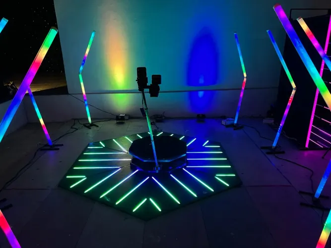 Plataforma 360 de dança com luzes LED