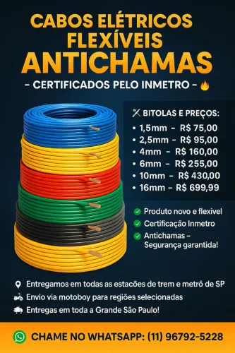 Cabos Elétricos Flexíveis Antichamas Certificados