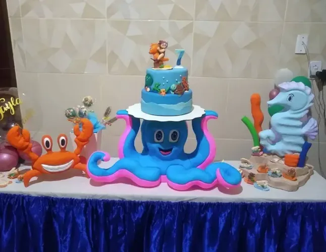 Desapego Decoração aniversário fundo do mar