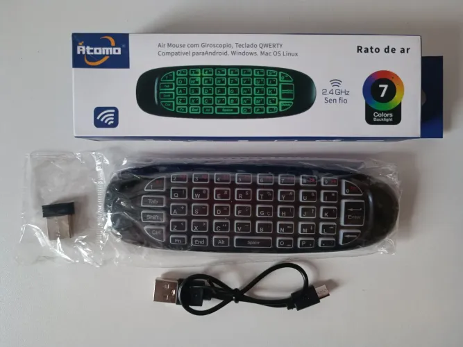 Controle Teclado e Mouse Air Mouse Atomo com Giroscópio (FRETE GRÁTIS) 