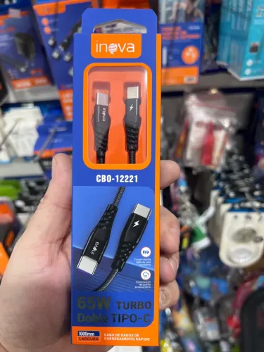 Cabo USB-C 65W Turbo Inova - Carregamento Rápido e Dados