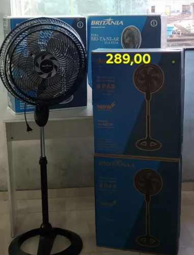 R$ 270,00. Ventilador de coluna Britânia 6 pás - Novo
