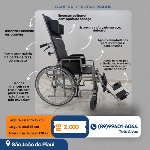 Cadeira de Rodas Praxis - Nova - Piauí