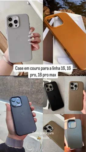 Capa couro iPhone 16 pro max + película 3D de privacidade 