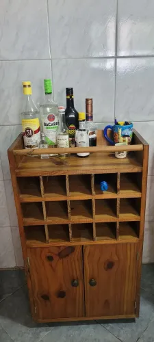 Estante Adega de Madeira Rústica Maciça 