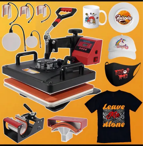 Maquina de sublimação 5 em 1 mais kit de 24 canecas e suplementos para começar