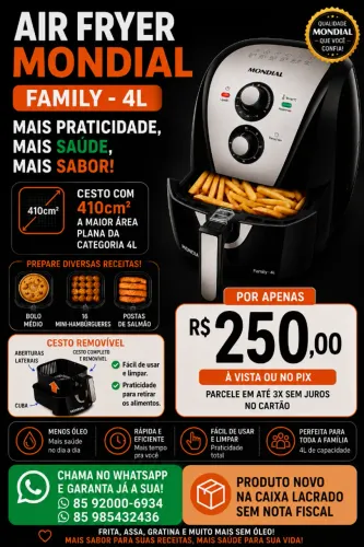 Produto Air Fryer Mondial Family 4L