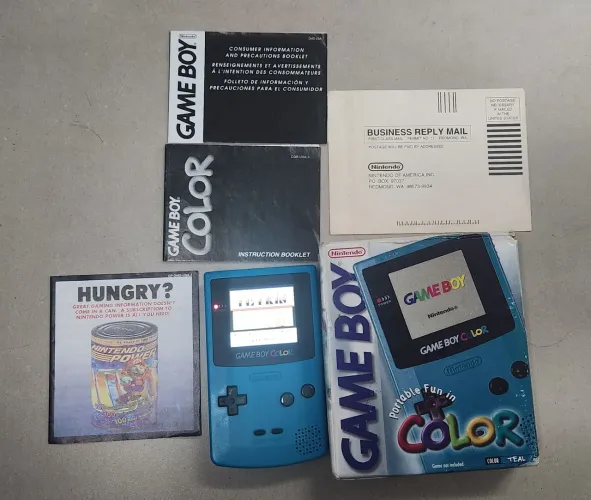 Game Boy Color c/ IPS completo na caixa