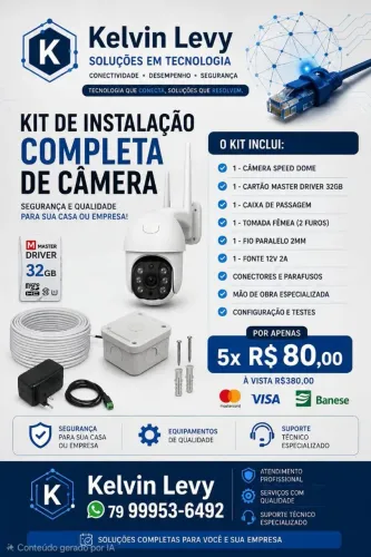 CÂMERAS WI-FI COM MONITORAMENTO VIA APLICATIVO
