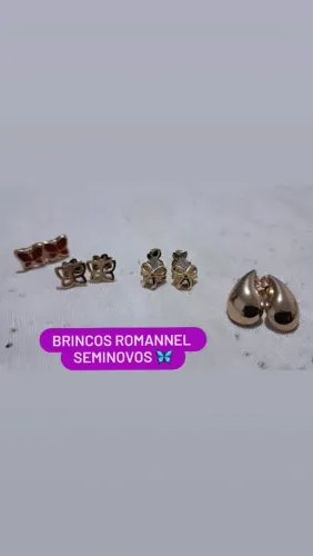 Brincos e gargantilha Romannel seminovos