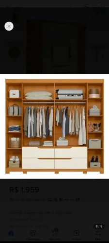 Guarda roupa casal 6 porta e 4 gavetas 2.40cm,altura 2.30cm, profundidade 47cm.