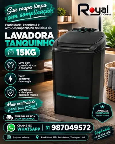 Lavadoura de Roupas Tanquinho 15 KG. Produto Novo Direto de Fábrica P/Sua Casa.